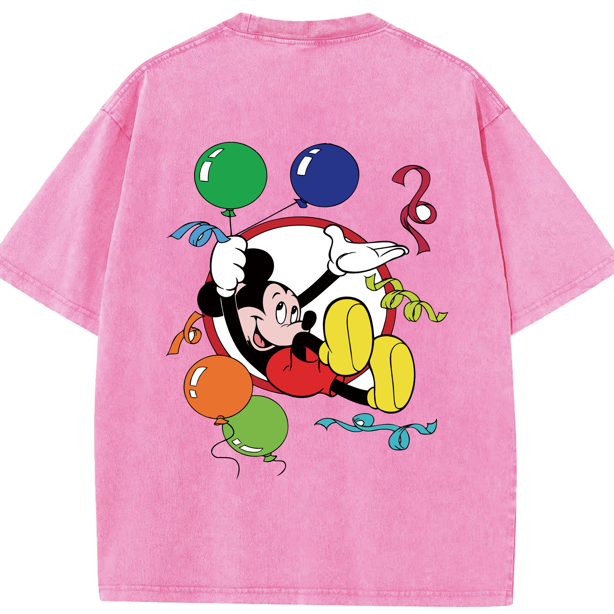 （画像用） ミッキーマウス Mickey Mouse 綿100% ヴィンテージ風 半袖Tシャツ（背面プリント）